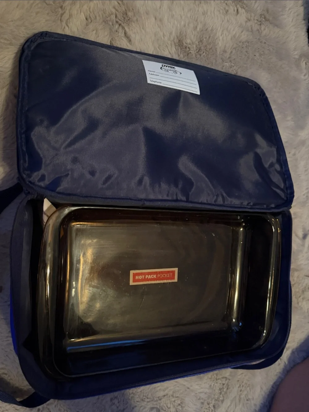 Pyrex Portables 13x9 Blue Insulated Carrying Case w/ Hot Pack & Casserole Dish